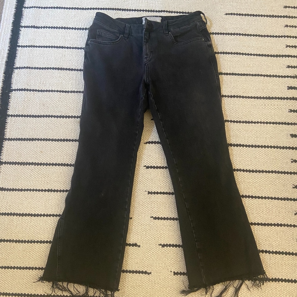 Free People Rita Flared Frayed Cropped Denim Jeans